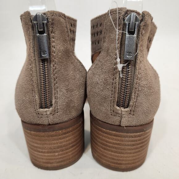 Lucky Brand NWOB Nacria Women's Perforated Leather Open Toe Block Heel Shoes 9 - Picture 4 of 7